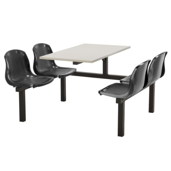 CU90 - 4-Seater Harvey Canteen Unit - 1 Way Access, Black, Grey