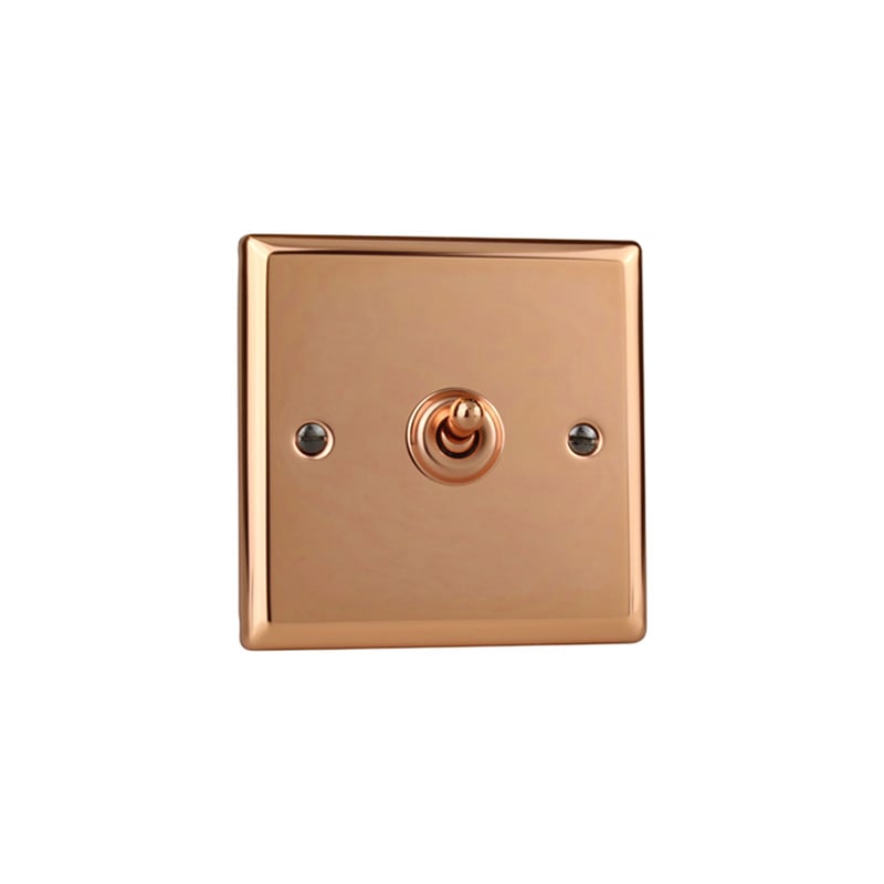 Varilight Urban 1G 10A Toggle Polished Copper / Insert Copper (Standard Plate)