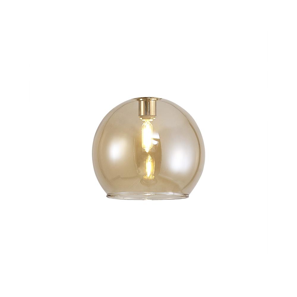 Luxuria Apex 140mm Open Mouth (F) Round Amber Plated Globe Glass Shade