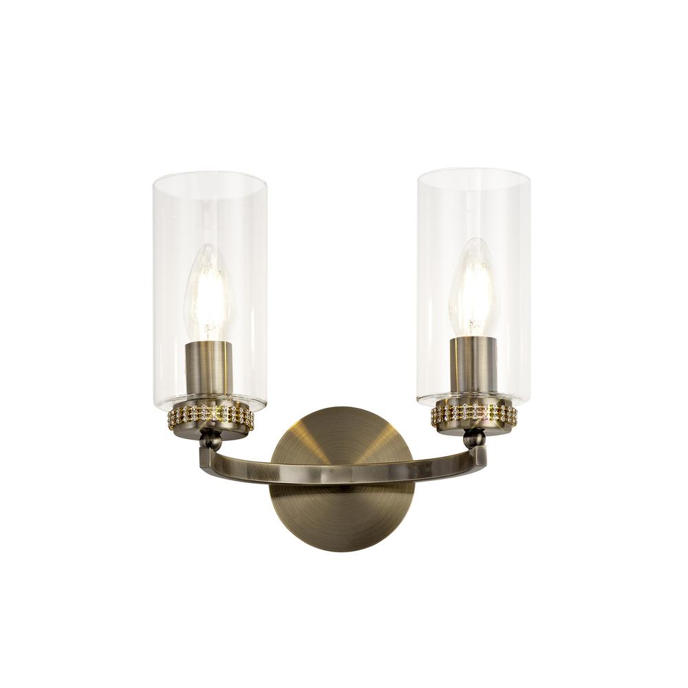 Luxuria Lei Wall Light Switched 2xE14 Antique Brass