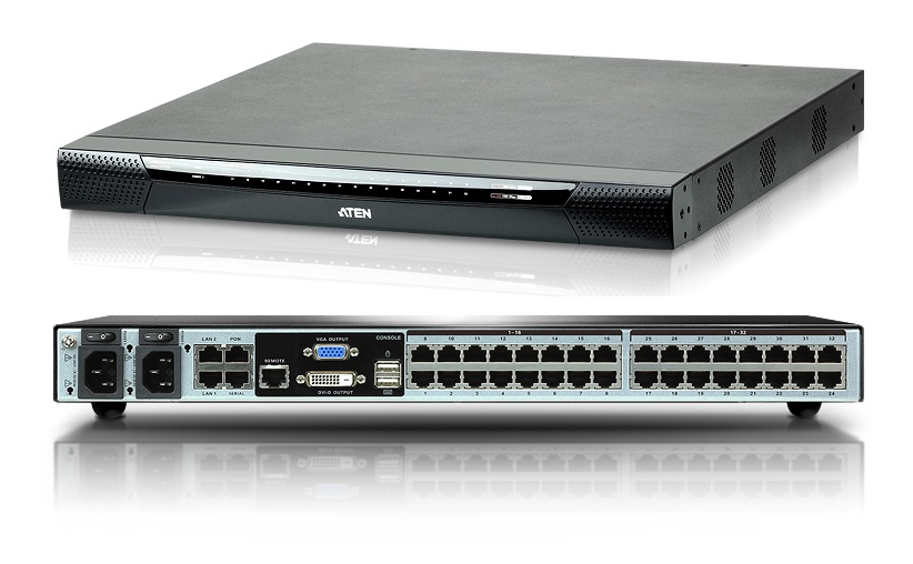 KN2132VA - Aten - 1-Local/2-Remote Access 32-Port Cat 5 KVM over IP Switch with Virtual Media & Panel Array Mode, 1920 x 1200 (KN Range)