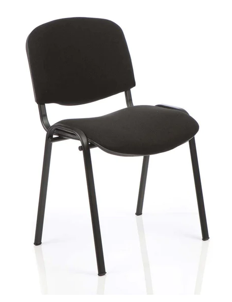 Stackable ISO Black Frame Fabric Conference Chair - Multiple Fabric Colour Choices UK