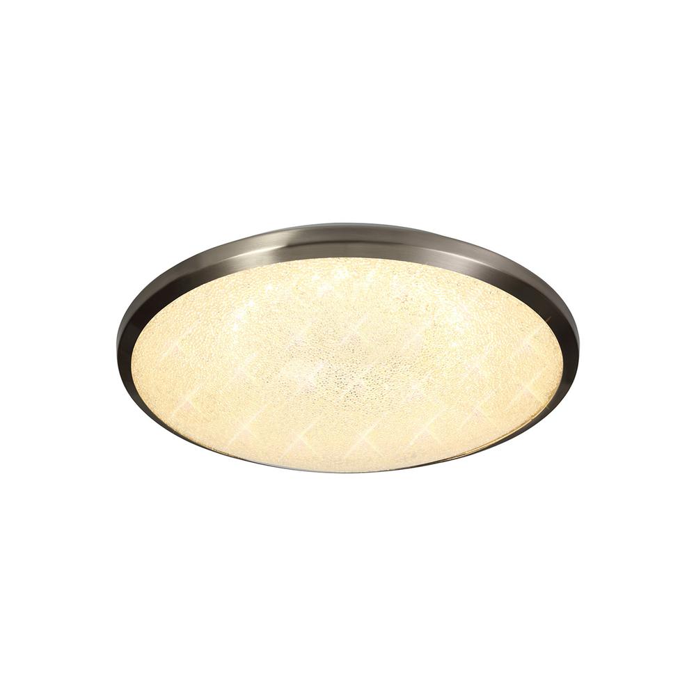 Luxuria Glorina Ceiling 35cm 1x18W LED 3000K 1044lm IP44 Satin Nickel/Crystaline