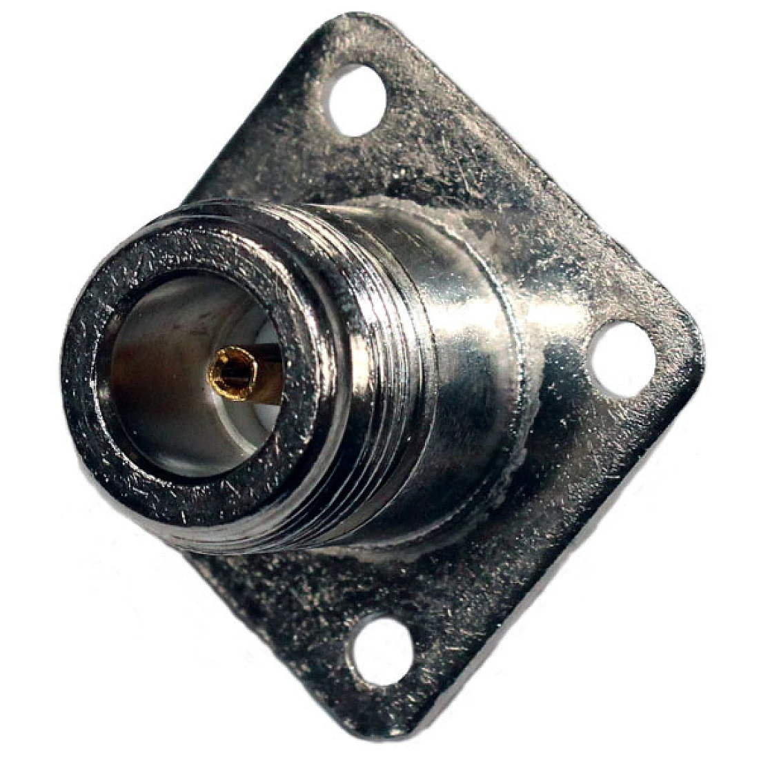 NPAJSS50 N Panel Jack Solder Spill 50 Ohm SQUARE FLANGE 4 HOLE FIXING