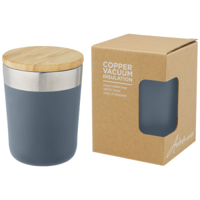 LAGAN 300 ML COPPER VACUUM THERMAL INSULATED STAINLESS STEEL METAL TUMBLER with Bamboo Lid.