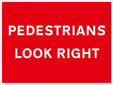 Pedestrians look right