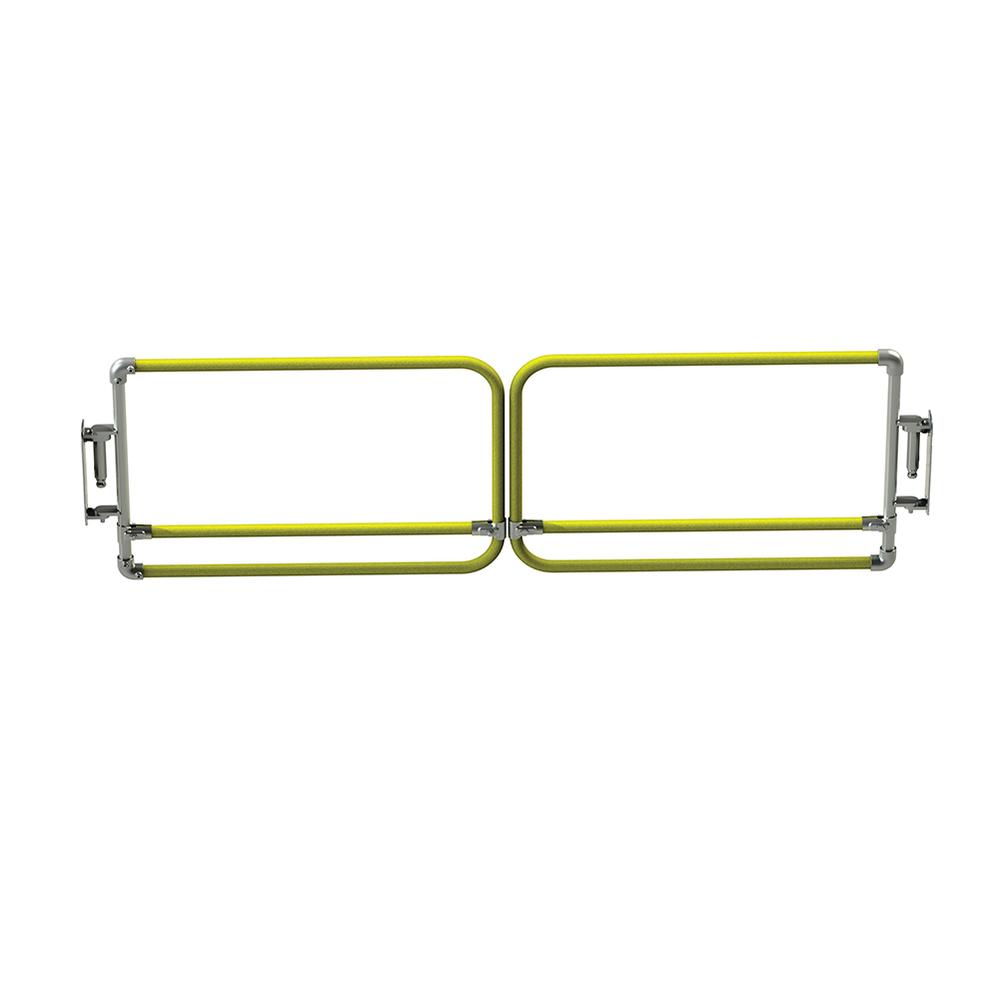 Self Closing Double Safety Gate 668mm1800mm Wide - Galvanised & P/C Yellow