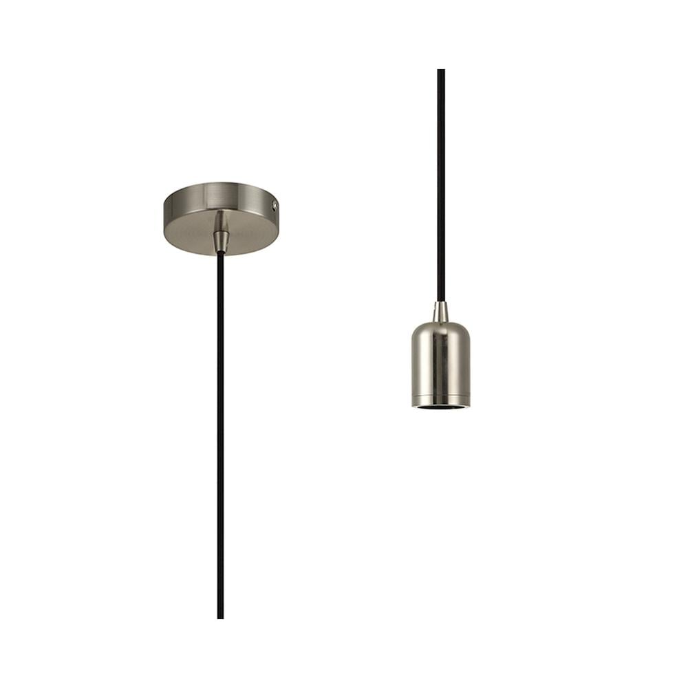 Luxuria Glorelle 1m Suspension Kit Brushed Nickel/Black E27 Max 60W