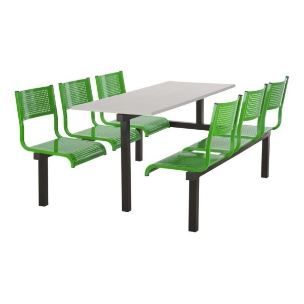 CU93 - 6-Seater Barrett Canteen Unit - 1 Way Access, Green, Grey