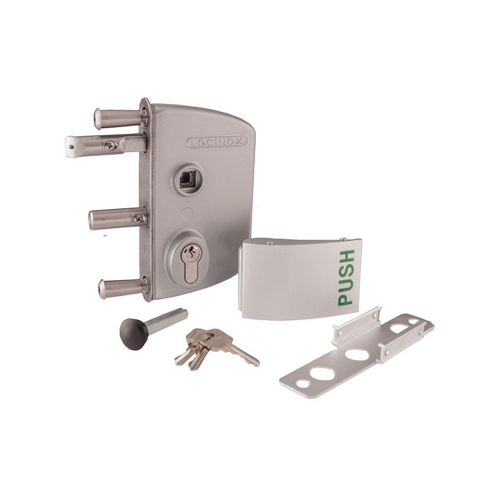 Locinox Gate Lock LPKQ Push Pad (Silver)For 60-80mm Sections - No Deadlock