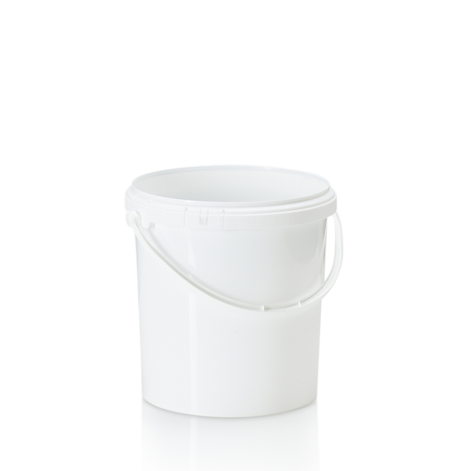 6ltr White PP Tamper Evident Pail with Plastic Handle