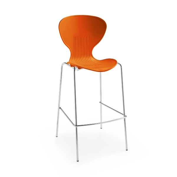 Sienna One Piece Shell Stool in Orange Pack of 2