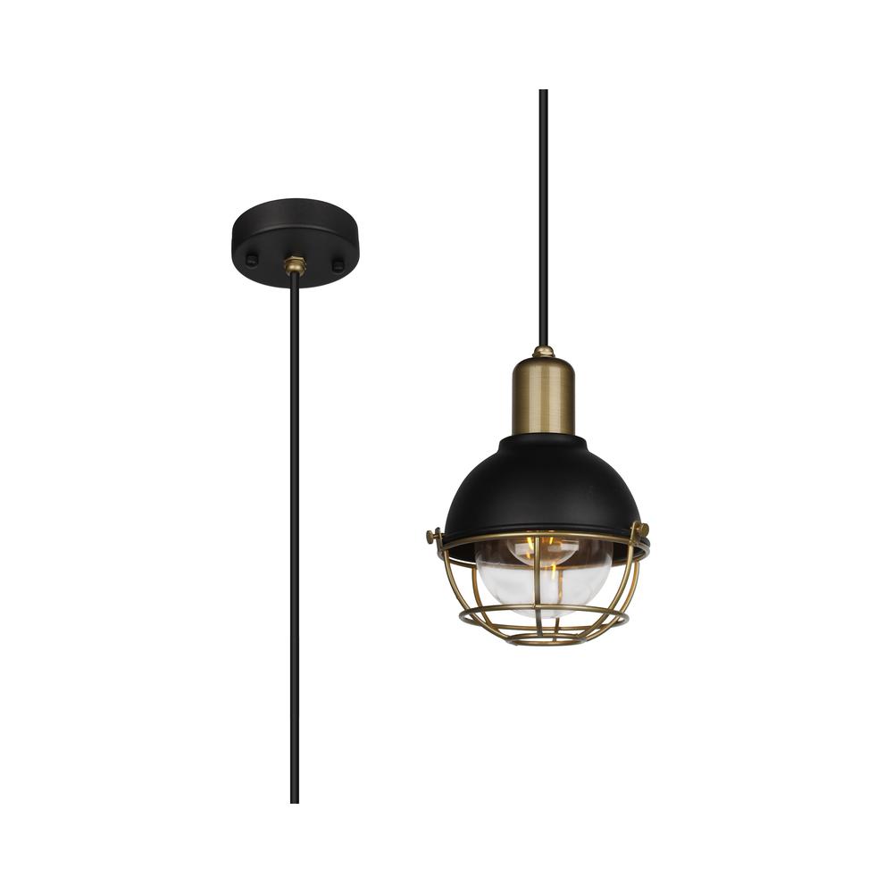 Luxuria Wisteria 15cm Pendant Light E27 IP65 Sand Black/Antique Brass