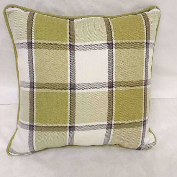 Green / Beige Tartan Check Scatter Cushion / Cover 16 to 24 inches