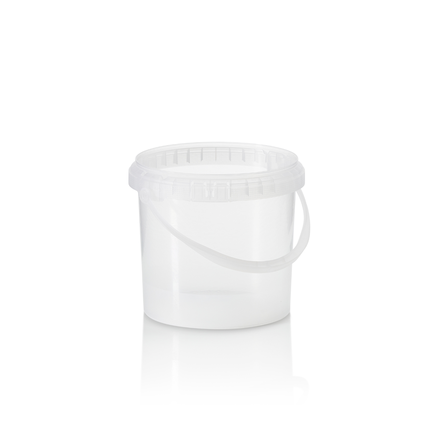 2.5ltr Crystal Clear PP Tamper Evident Pail with Plastic Handle