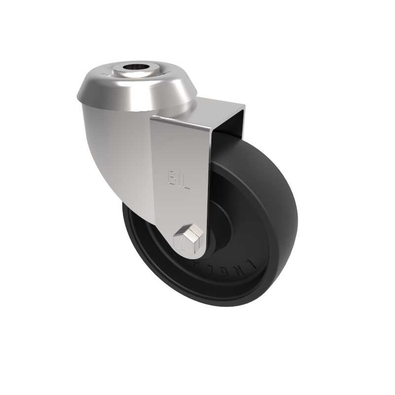 Thermoplastic Bolt Hole Swivel Castor 100mm 200kg Load