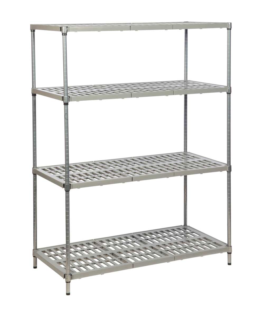 Non-Corrosive Plastic Shelving With Steel Strength