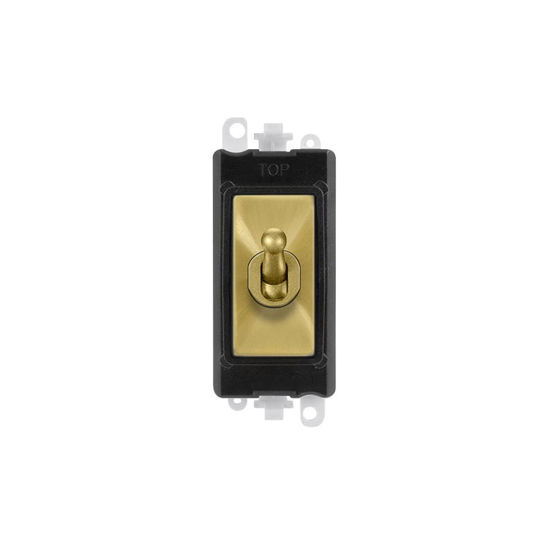 Click 20AX Satin Brass 20AX 2 Way Toggle Switch Module Insert Black