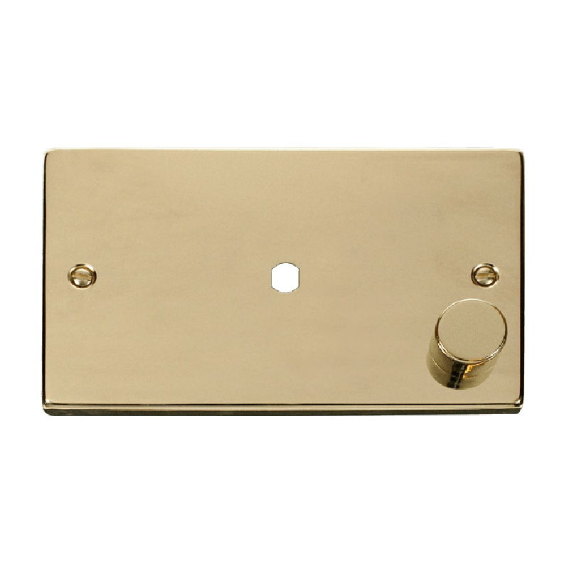 Click Deco 1 Gang Dimmer Mounting Unfurnished Plate and Knob (1000W Max) Polished Brass