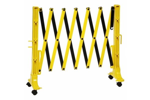 Plastic Expandable Barrier on Wheels Black & Yellow for Public Events