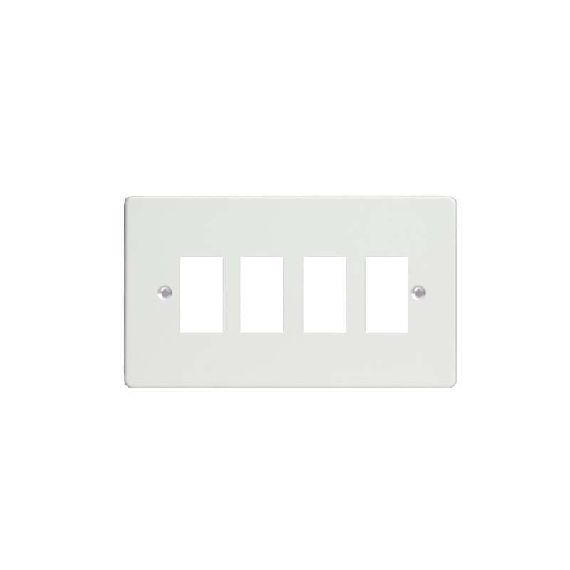 Varilight Power Grid Plates (1-12 Gang) White 4 Gang