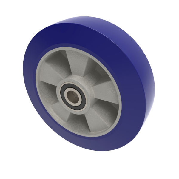 Soft Polyurethane 75 Shore A 200mm Ball Bearing Wheel 700kg Load