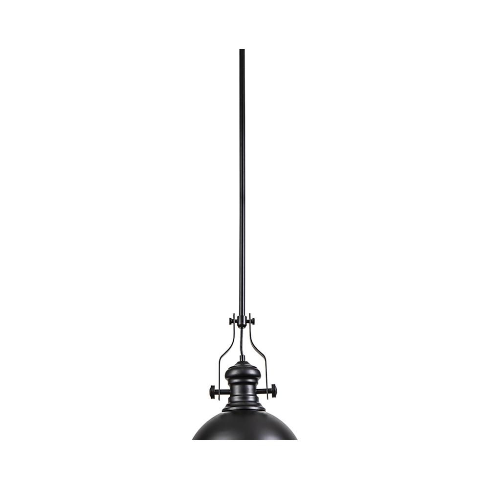 Luxuria Serena 34cm Pendant Light E27 Matt Black/Frosted Glass