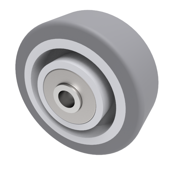 Grey Rubber 50mm Ball Bearing Wheel 40kg Load