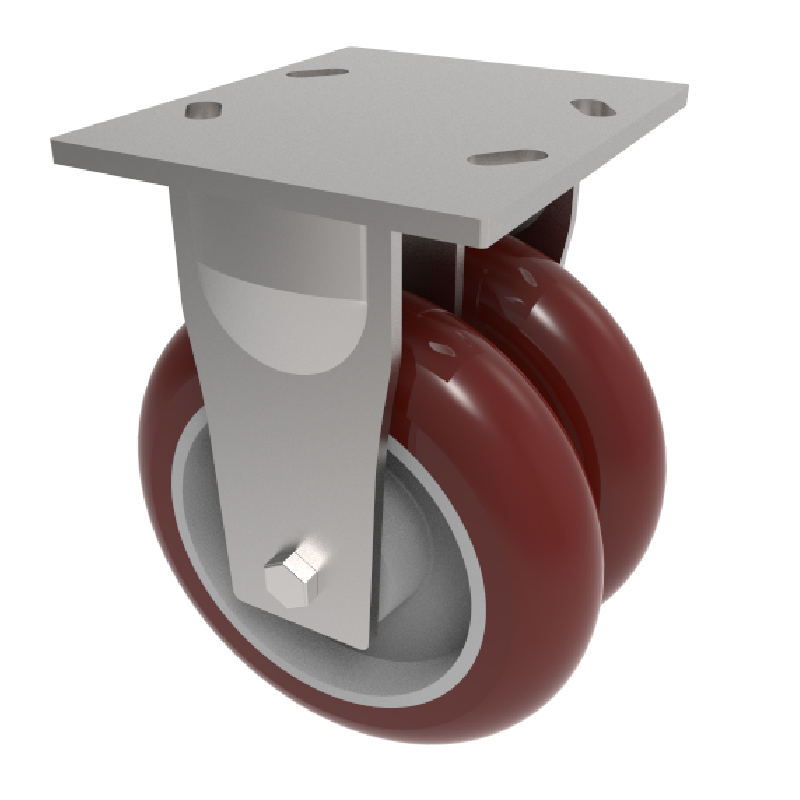 Ergonomic Polyurethane Plate Fixed Castor 125mm 900kg Load