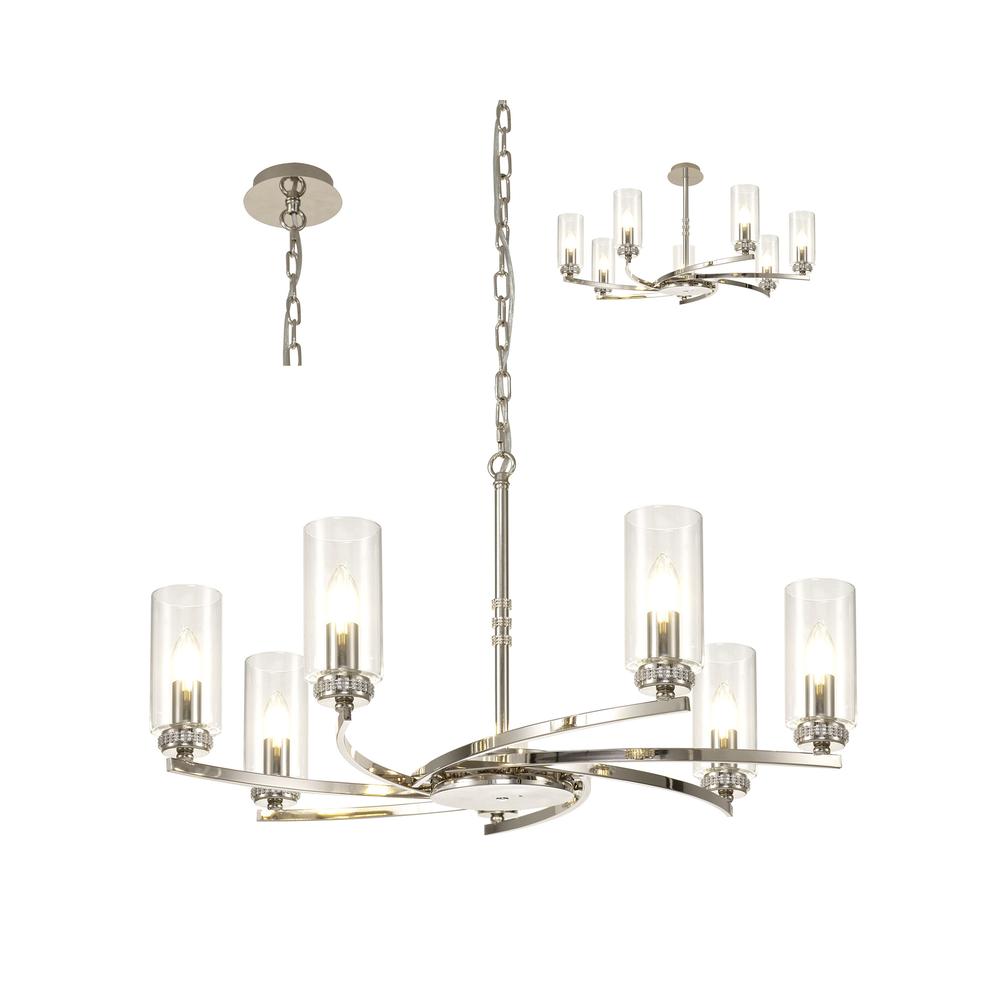 Luxuria Lei 76cm Pendant/Semi Flush 7xE14 Polished Nickel