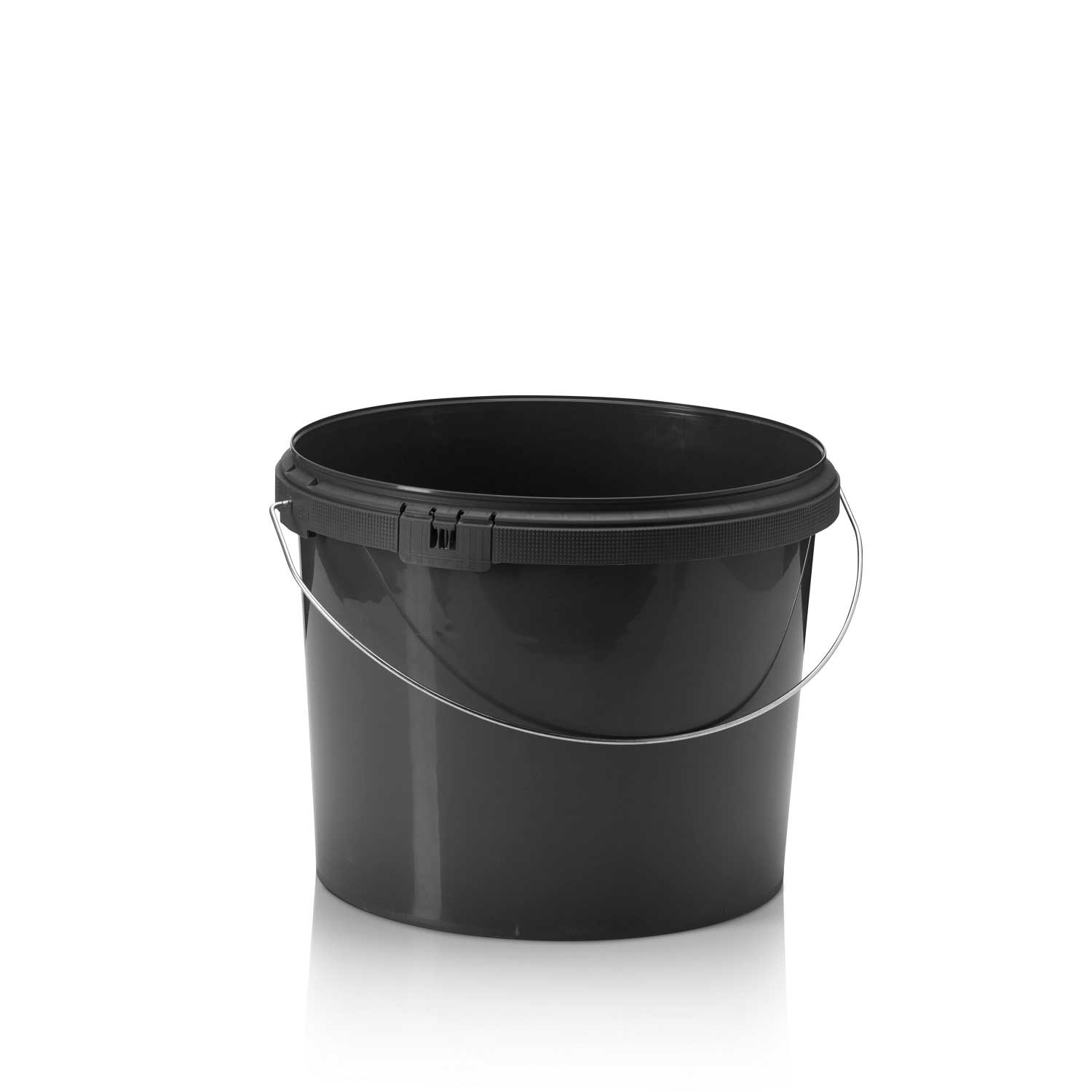 10ltr Grey PP Tamper Evident Pail with Metal Handle, 100% Recycled