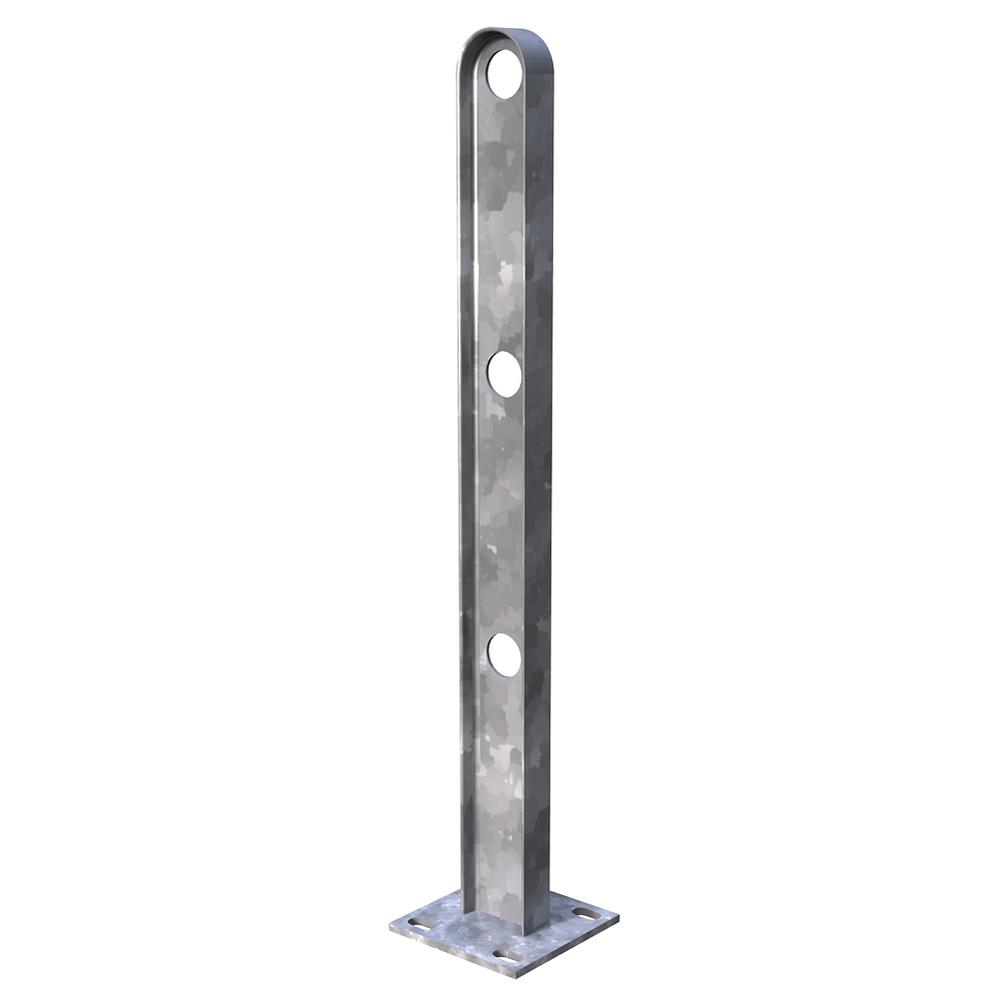 RSJ Bolt Down Post - 48.3mm Tube 3 HoleGalvanised Overall Height 1126mm