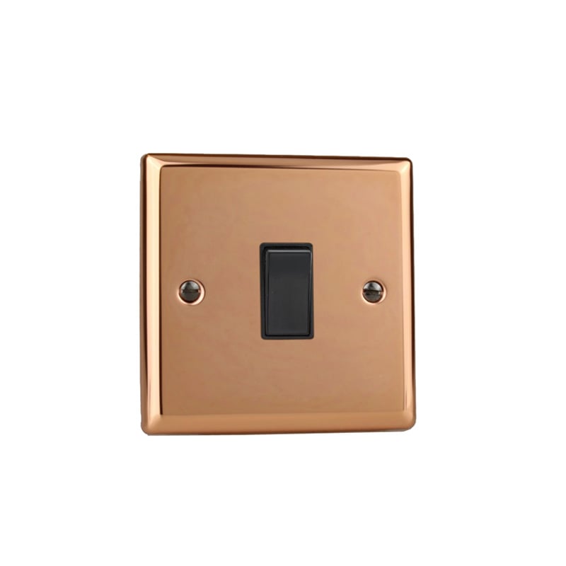 Varilight Urban 1G 20A DP Rocker Switch Polished Copper (Standard Plate)