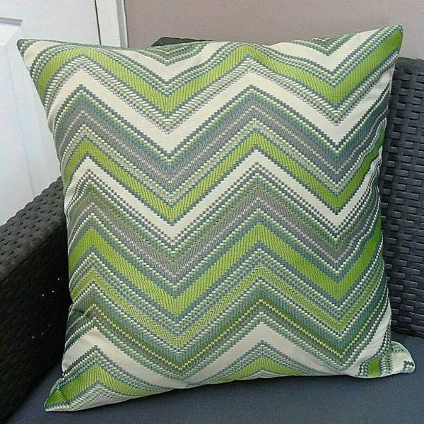 Green Herringbone Fabric Scatter Cushion or Covers 16&#34; to 24&#34;