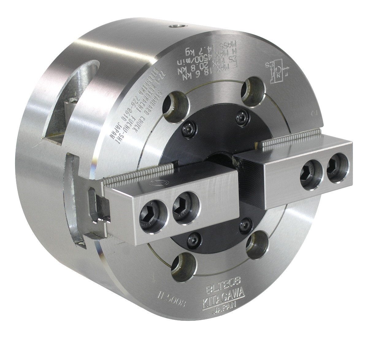 BLT Series (with Adaptor) Long Stroke 2 Jaw Power Chuck with Adaptor Plate