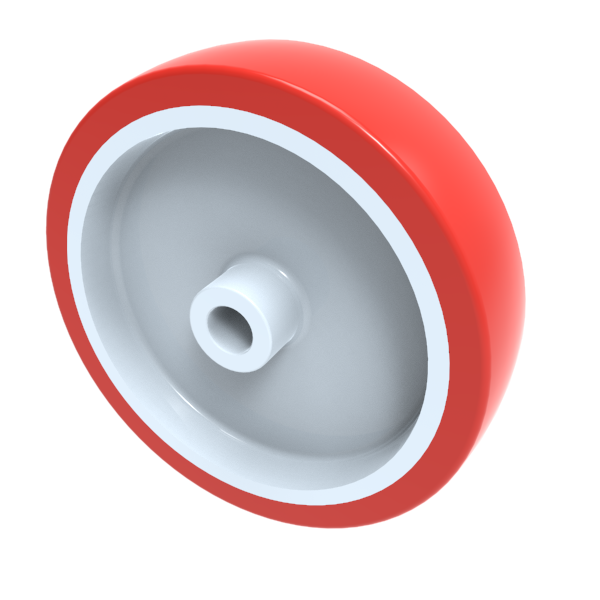 Polyurethane Nylon 200mm Plain Bearing Wheel 700kg Load