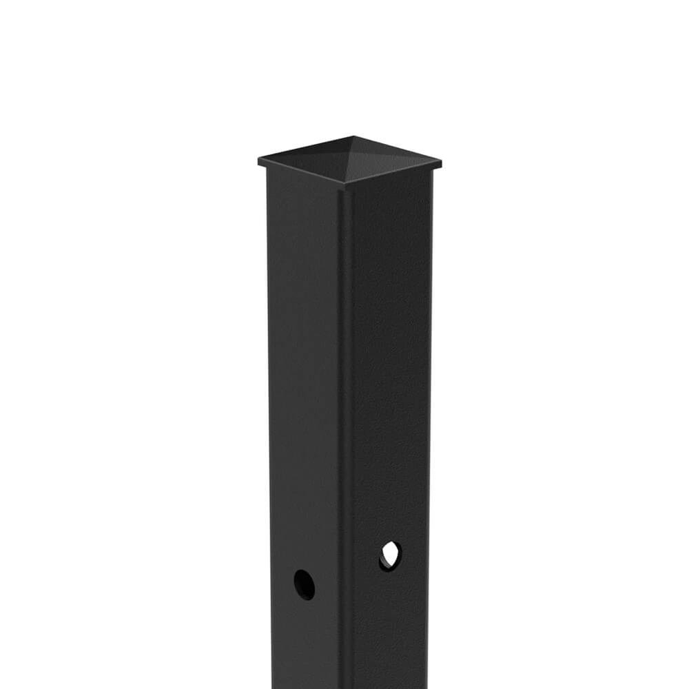 1800mm High Bolt Down Corner Post -  No Cleats & Fittings - Black