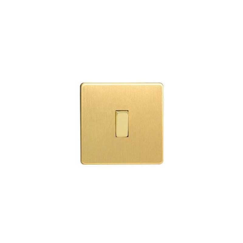 Varilight Screw Less Flat Plate 1G Intermediate Brushed Brass