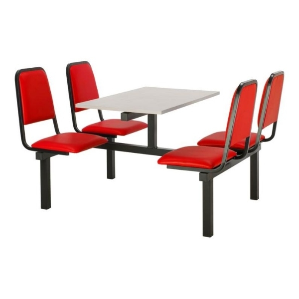 CU92 - 4-Seater Chester Canteen Unit - 2 Way Access, Red, Grey