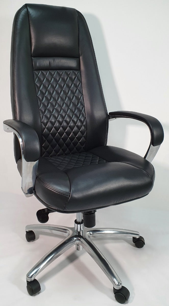High Back Executive Black Leather Office Chair - 1712A UK