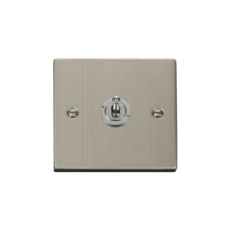 Click Deco 1 Gang 2 Way 10AX Toggle Switch Stainless Steel