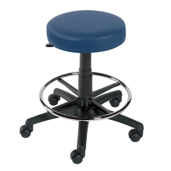 Gas Lift Examination Stool with Foot Ring - Navy