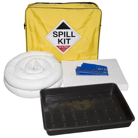50 Litre Oil and Fuel Spill Kit in Yellow Shoulder Bag with Drip Tray SERPRO Oil and Fuel Spill Kits