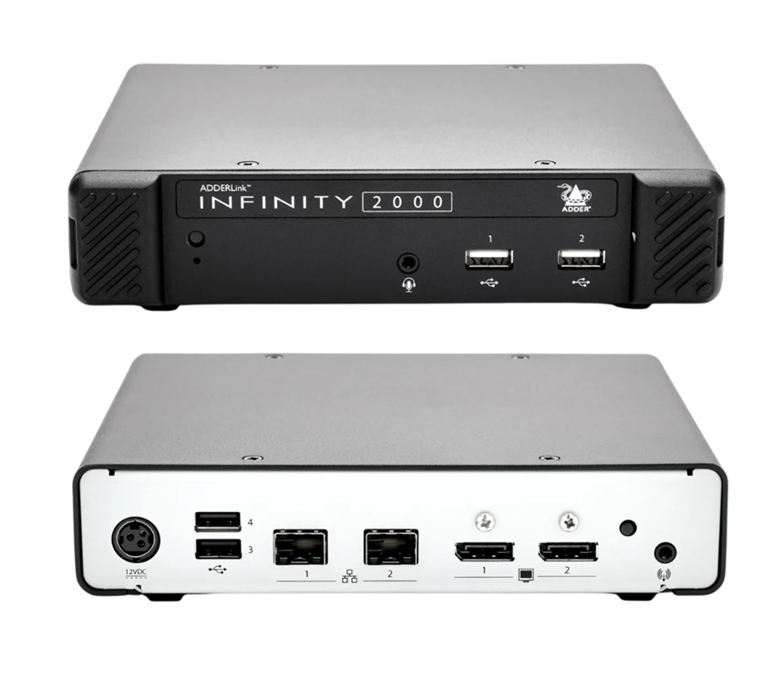 ALIF2122R - ADDER - ADDERLink&#174; INFINITY: Dual-head DisplayPort Receiver, KVM Extender, USB2.0 over 1GbE IP network (DisplayPort KVM Receiver)