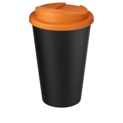 AMERICANO® ECO 350 ML RECYCLED TUMBLER with Spill-Proof Lid in Orange & Solid Black.