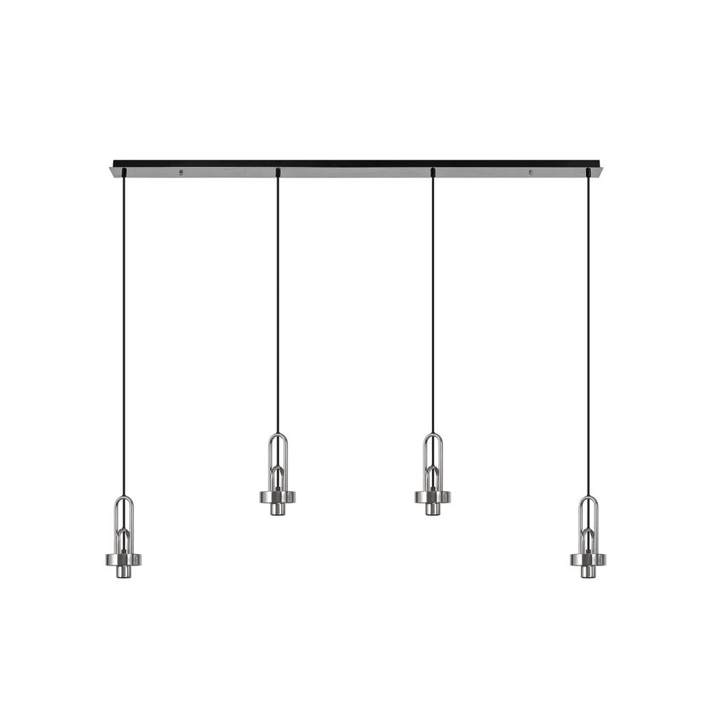 Luxuria Kennith Linear Suspension Kit (FRAME ONLY) 4xE27 Polished Nickel/Matt Black