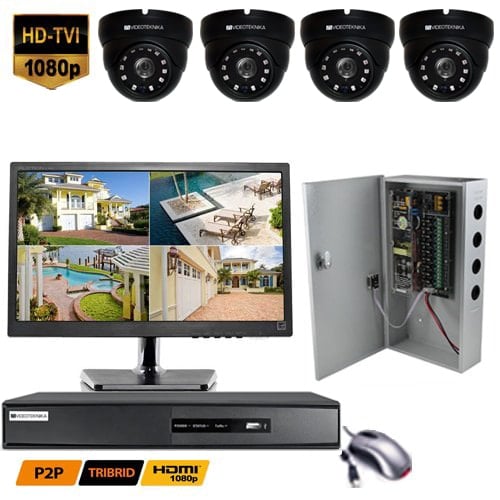 Videoteknika VT504 CCTV Package With Vandal-Proof Eyeball Cameras