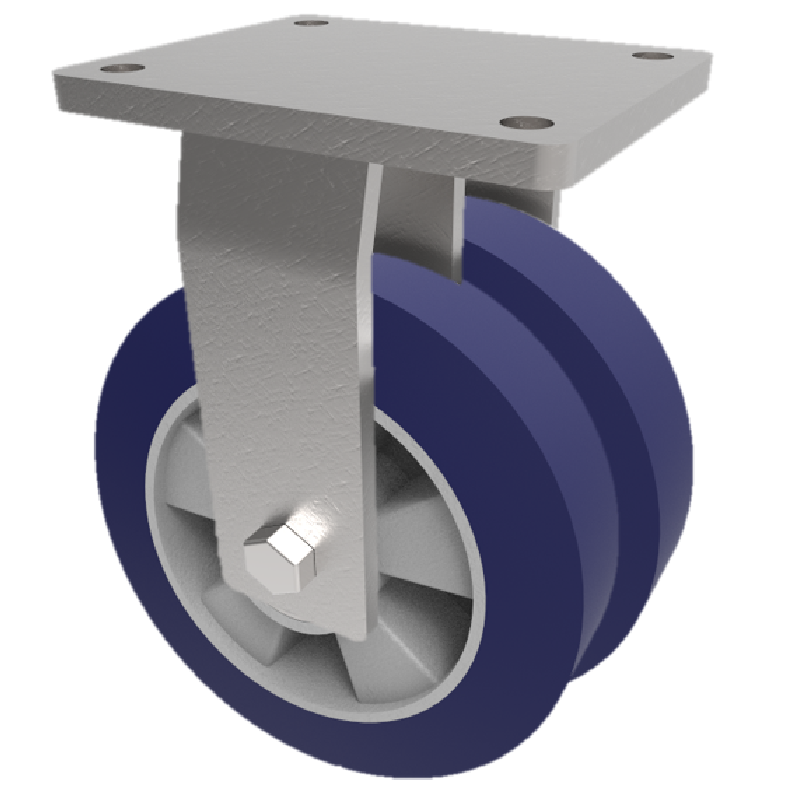 Softer Polyurethane Plate Fixed Castor 250mm 1600kg Load