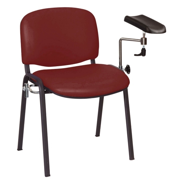 Phlebotomy Chair - Vinyl Anti-Bacterial Seats - Red Wine