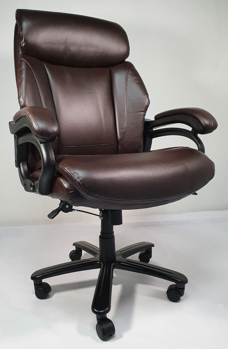 Heavy Duty Brown Leather Executive Office Chair - 2181E - Up to 28 Stone North Yorkshire